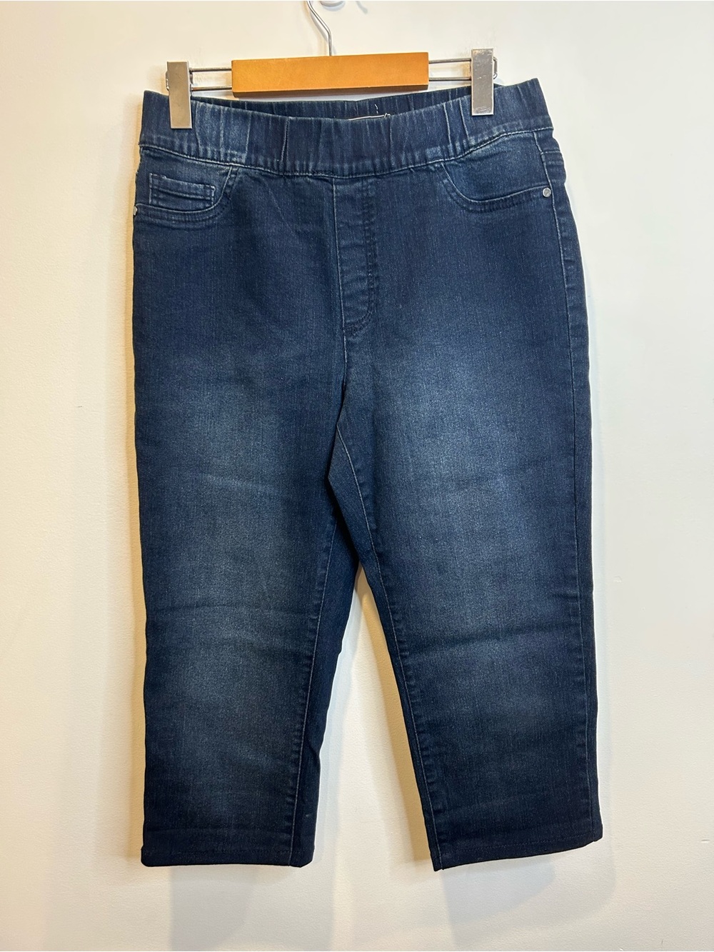 Black Label Pull On Denim Stretch Capri Pants jeans Blue